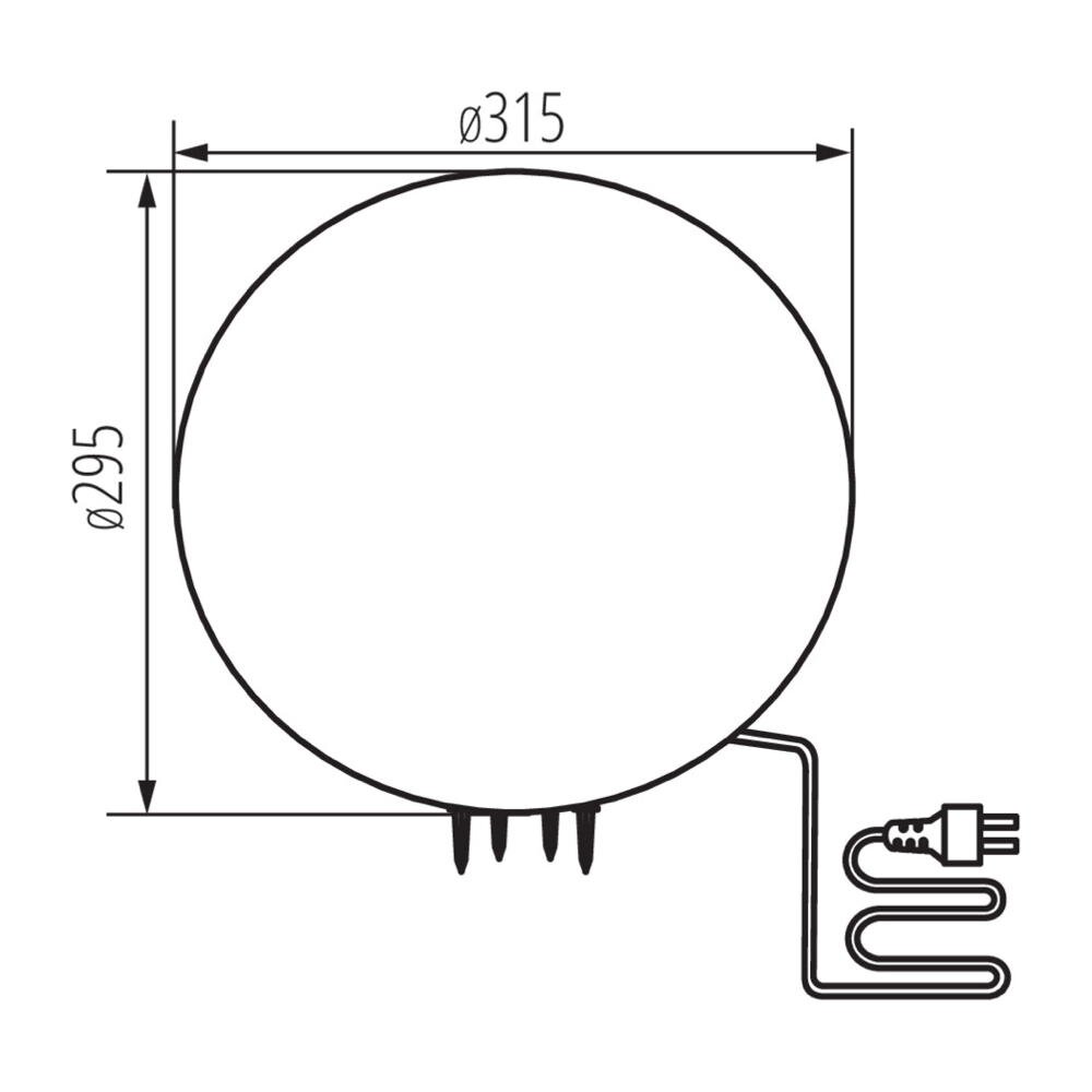 Gartenkugel Stono in Grau E27 IP65 315mm günstig online kaufen