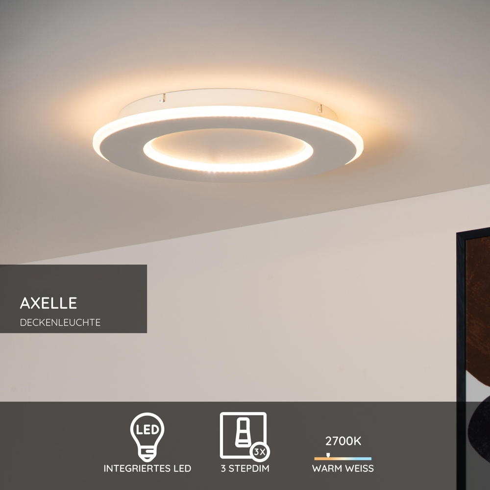 LED Deckenleuchte Axelle in Weiß 2x 12W 1200lm günstig online kaufen