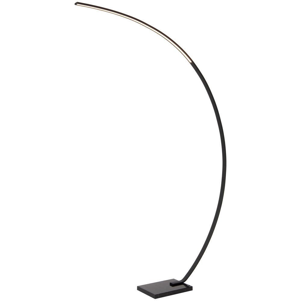 LED-Bogenleuchte Curve, schwarz, Marmor, 192 cm, dimmbar günstig online kaufen