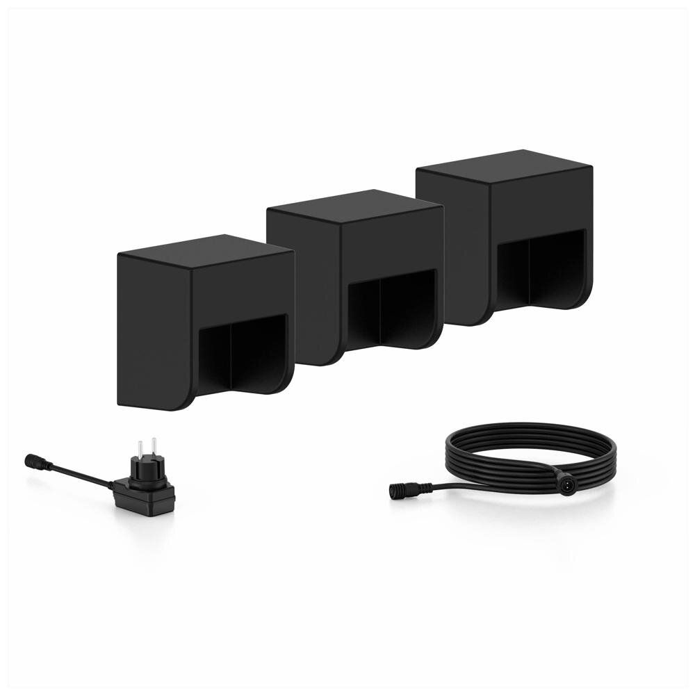 LED Wandleuchte Gardenlink Starter-Set in Schwarz 3x 1,5W 360lm IP44