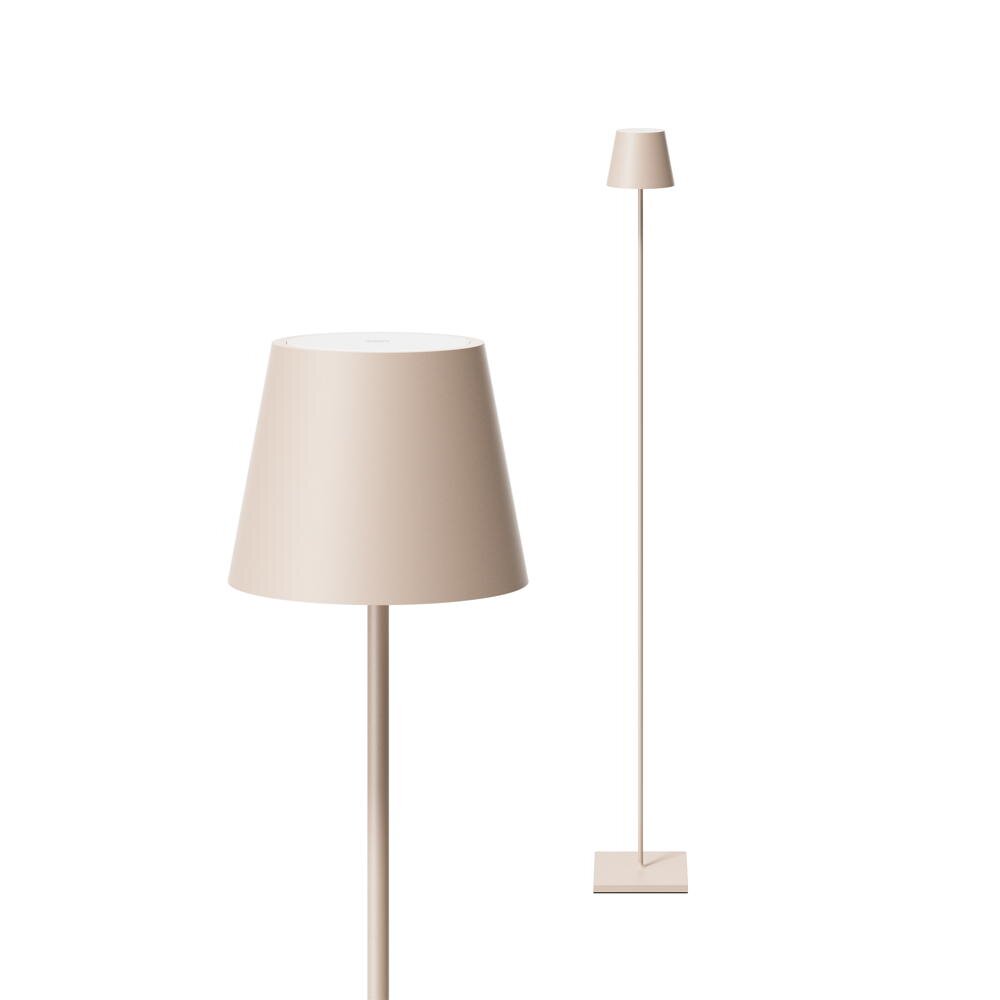 LED-Akku-Stehlampe Nuindie IP54 120 cm rund USB-C dünenbeige günstig online kaufen