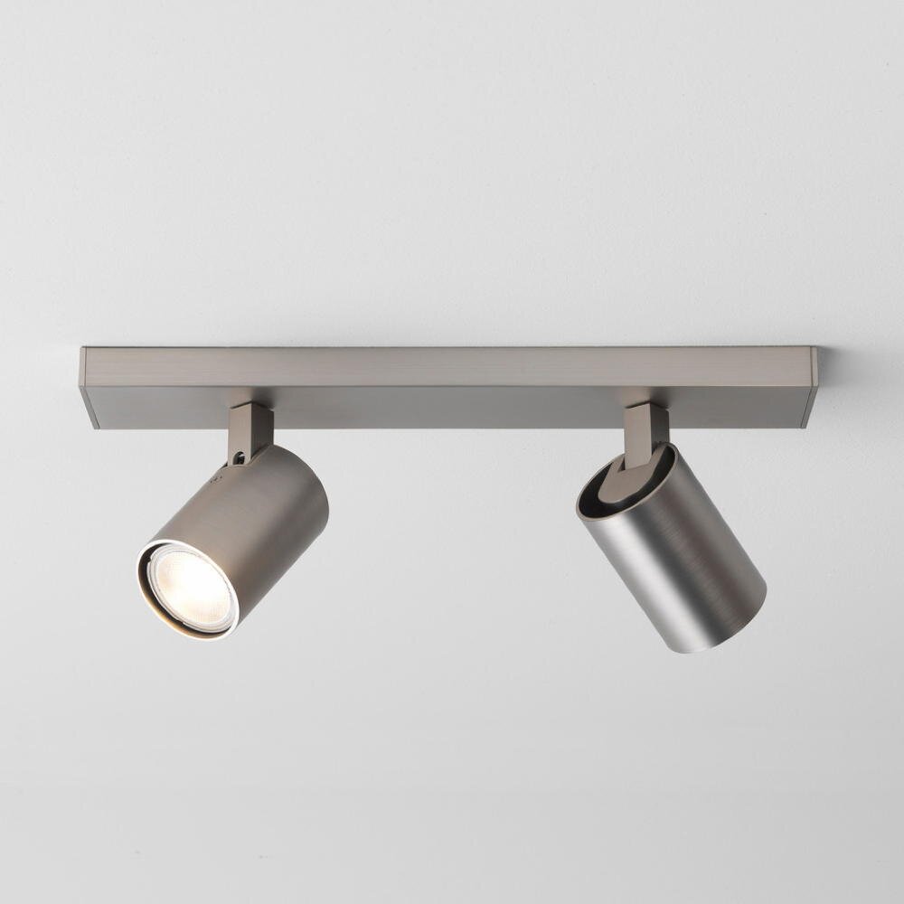 LED Deckenleuchte Ascoli Twin in Nickel-matt GU10 2-flammig