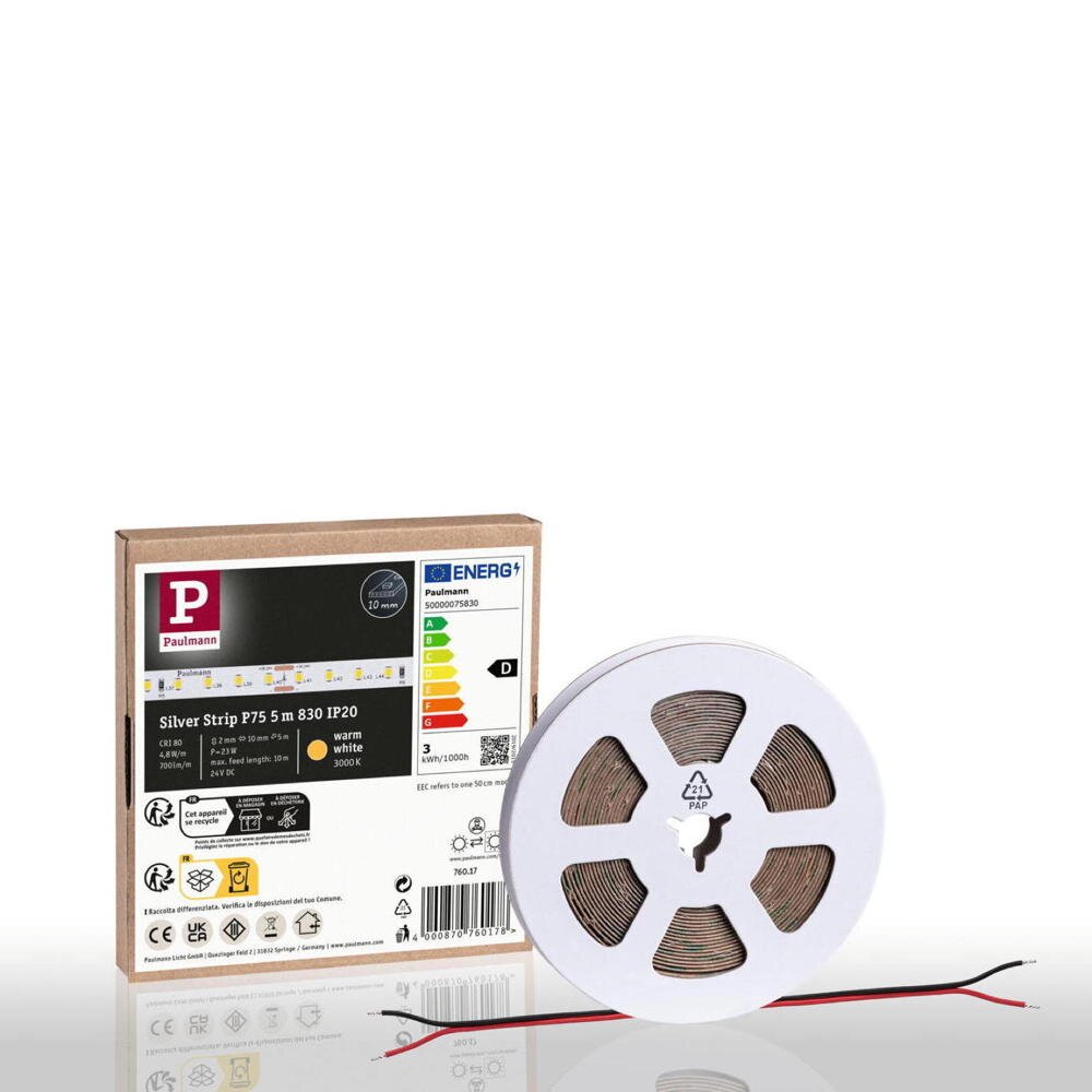 Paulmann ProStrip LED Streifen Wohnzimmer Gaming Flur LED modern Weiß Kunststoff 1-flammig