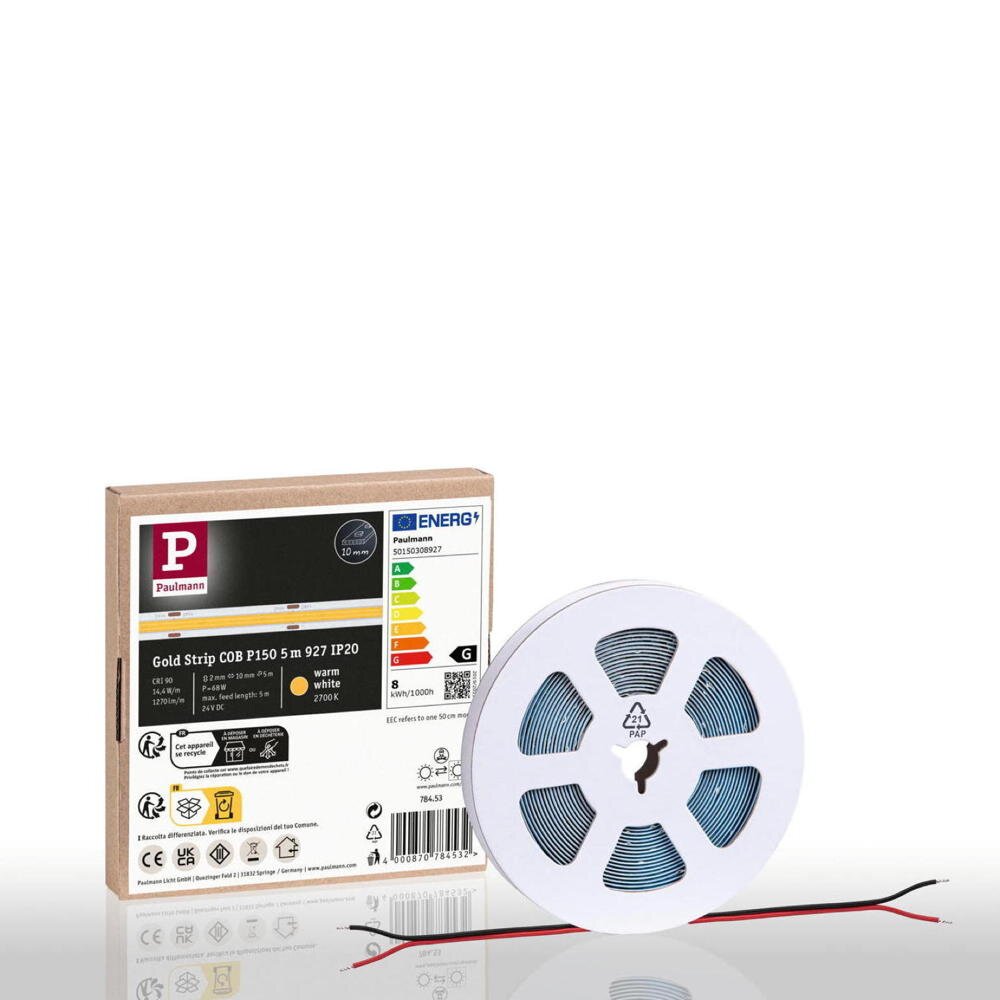 Paulmann ProStrip LED Streifen Wohnzimmer Gaming Flur LED modern Weiß Kunststoff 1-flammig