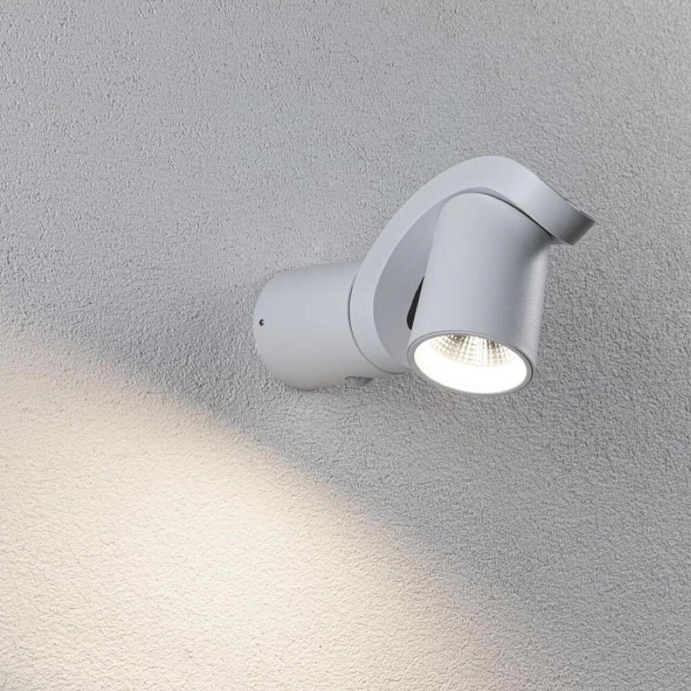 Paulmann Cuff Aussenwandleuchte, Wandleuchte außen, Aussendeckenleuchte Hauseingang Terrasse Garage & Carport LED IP44 modern Weiß Aluminium 1-flammig