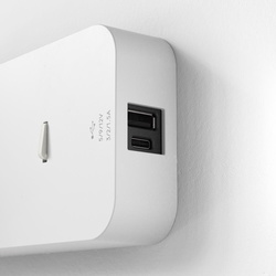 LED Wandleuchte Enna in Weiß-matt 3,6W 134lm USB A+C