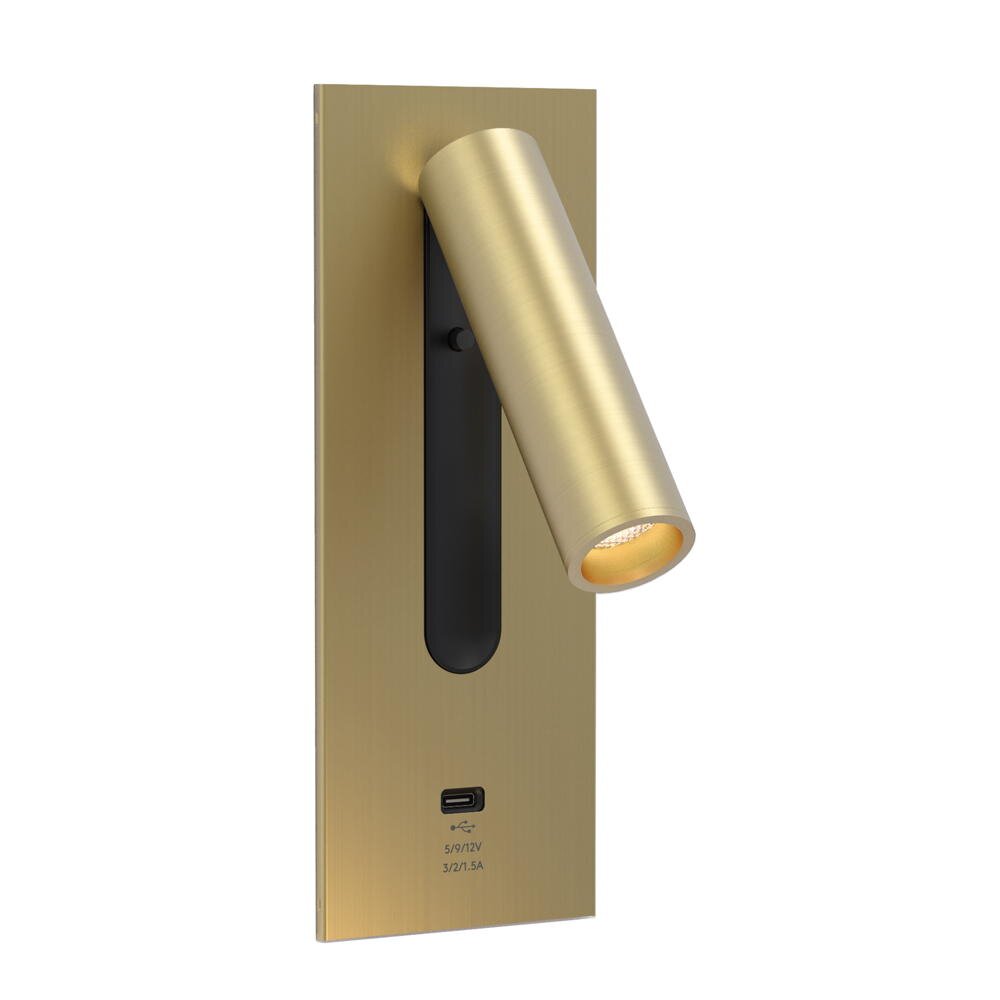 LED Wandleuchte Fuse in Gold-matt 3,5W 185lm mit USB günstig online kaufen