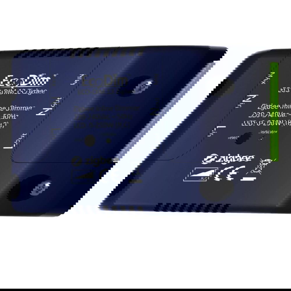 Zigbee Inline Smartdimmer 250W in Blau | EcoDim | ECO-DIM.13 Zigbee