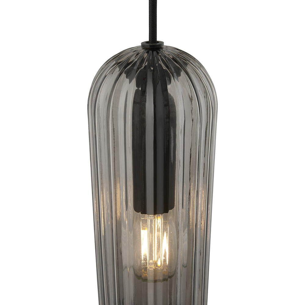 Pendelleuchte Miella 3-Rail in Schwarz-transparent E27 3-flammig günstig online kaufen