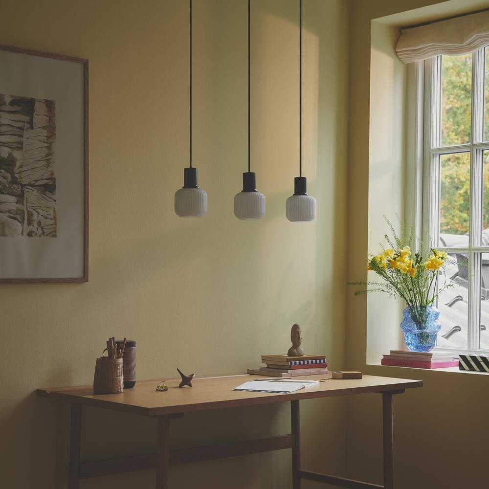 Pendelleuchte Milford Mini 3-Rail in Schwarz und Weiß E14 3-flammig günstig online kaufen