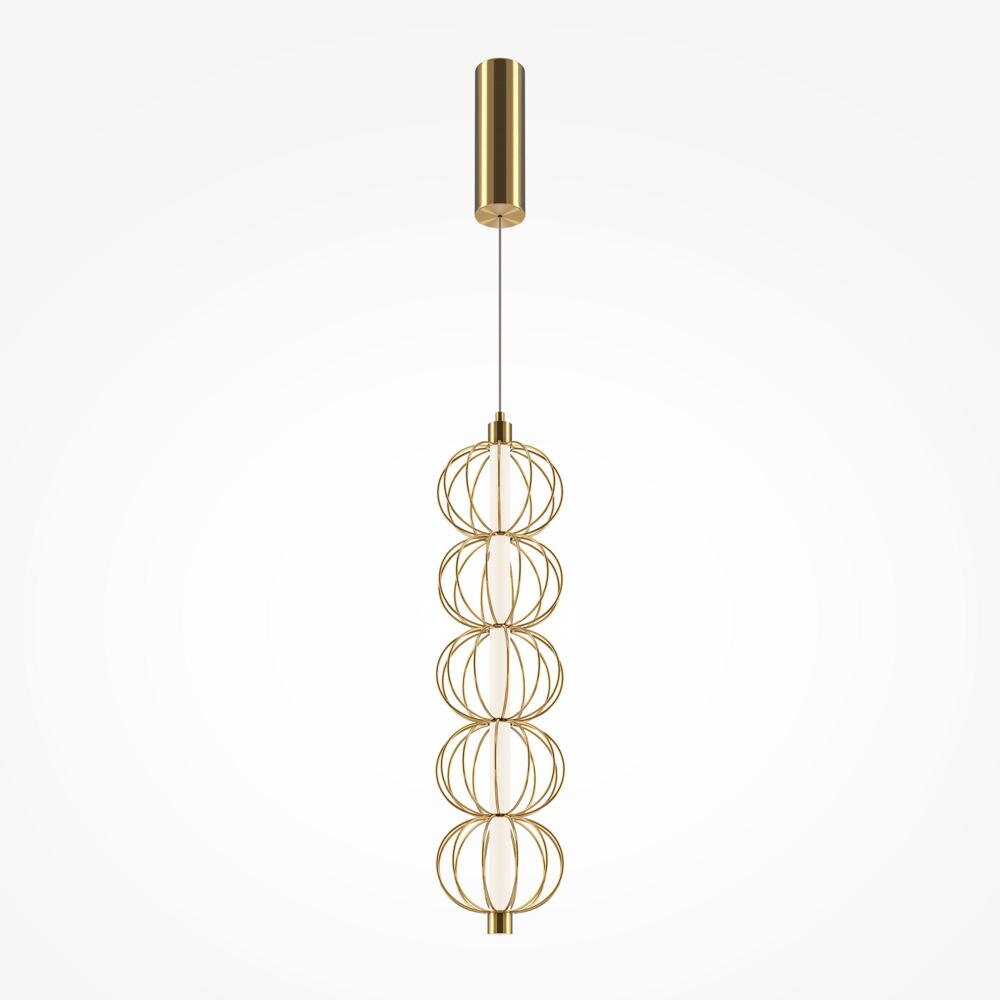 LED Pendelleuchte Golden Cage in Gold und Weiß 17W 1050lm