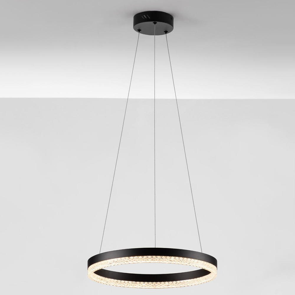 LED Pendelleuchte Adria in Schwarz und Transparent 23W 2521lm