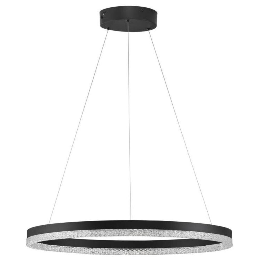 LED Pendelleuchte Adria in Schwarz und Transparent 32W 3288lm