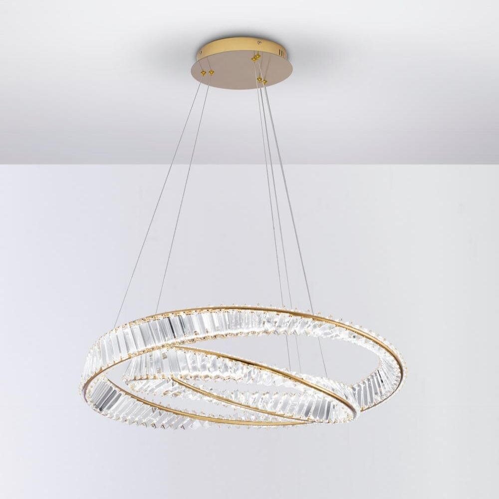 LED Pendelleuchte Aurelia in Gold und Transparent 2x 36W 6351lm günstig online kaufen