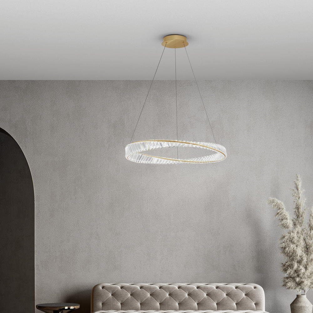 LED Pendelleuchte Aurelia in Gold und Transparent 43W 4139lm