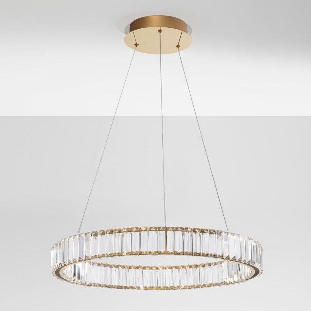 LED Pendelleuchte Aurelia in Gold und Transparent 41W 4647lm