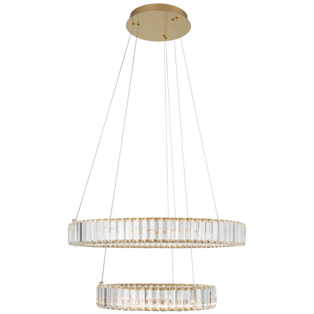 LED Pendelleuchte Aurelia in Gold und Transparent 2x 23W 4328lm