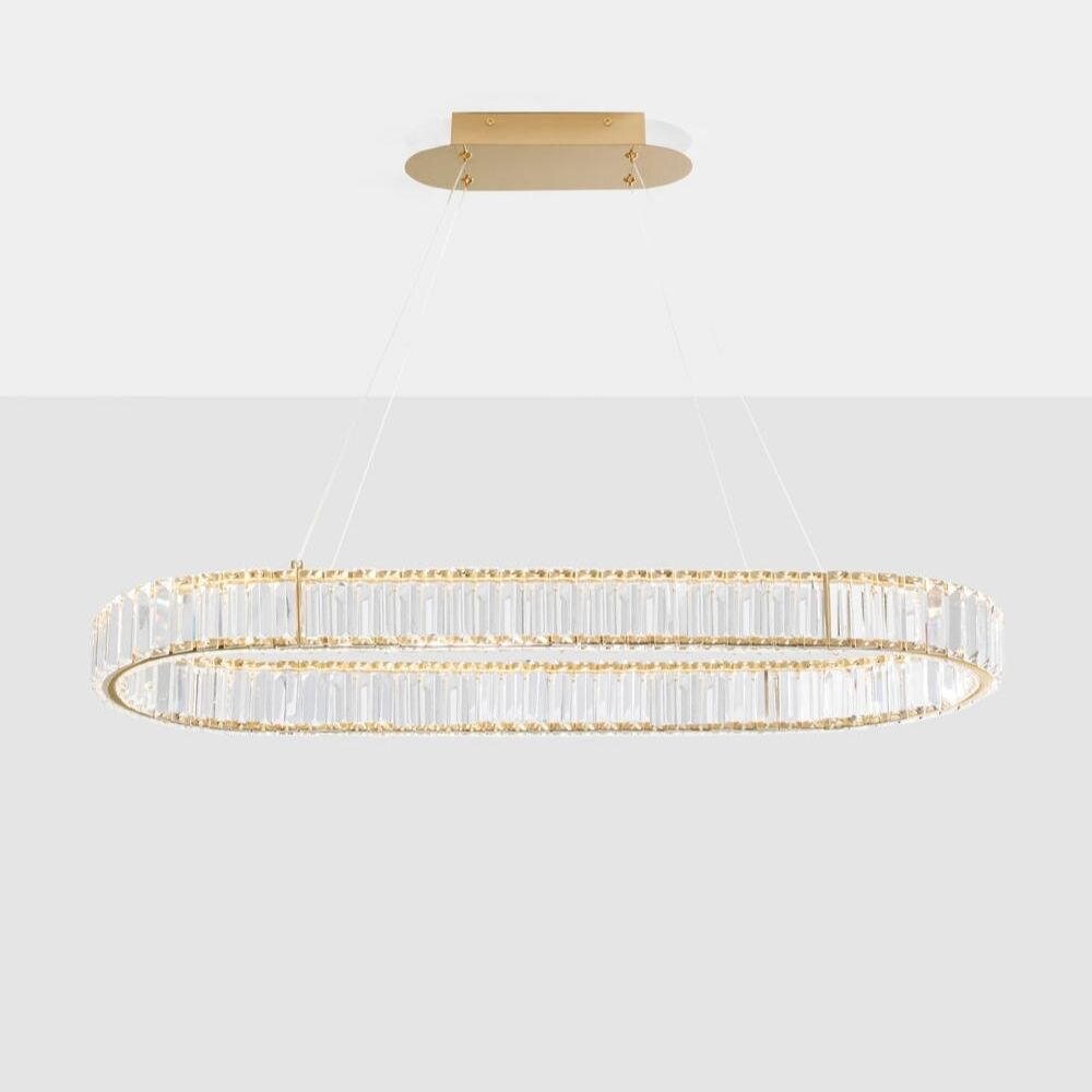 LED Pendelleuchte Aurelia in Gold und Transparent 48W 4505lm günstig online kaufen