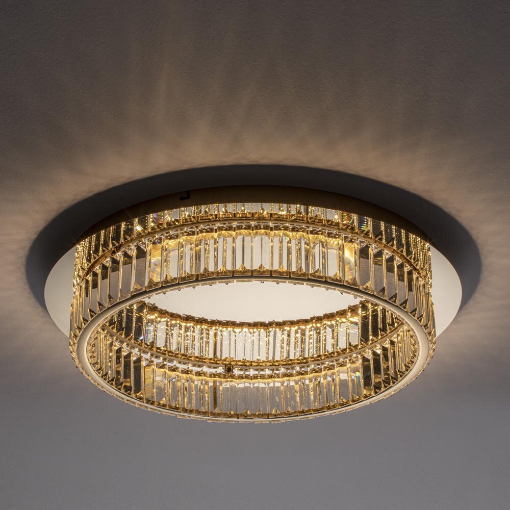 LED Deckenleuchte Aurelia in Gold und Transparent 29W 1481lm