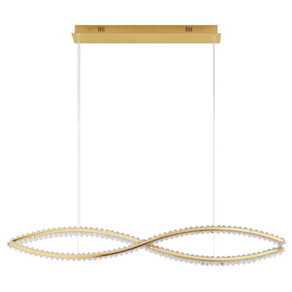 LED Pendelleuchte Aurelia in Gold und Transparent 2x 47,5W 12224lm