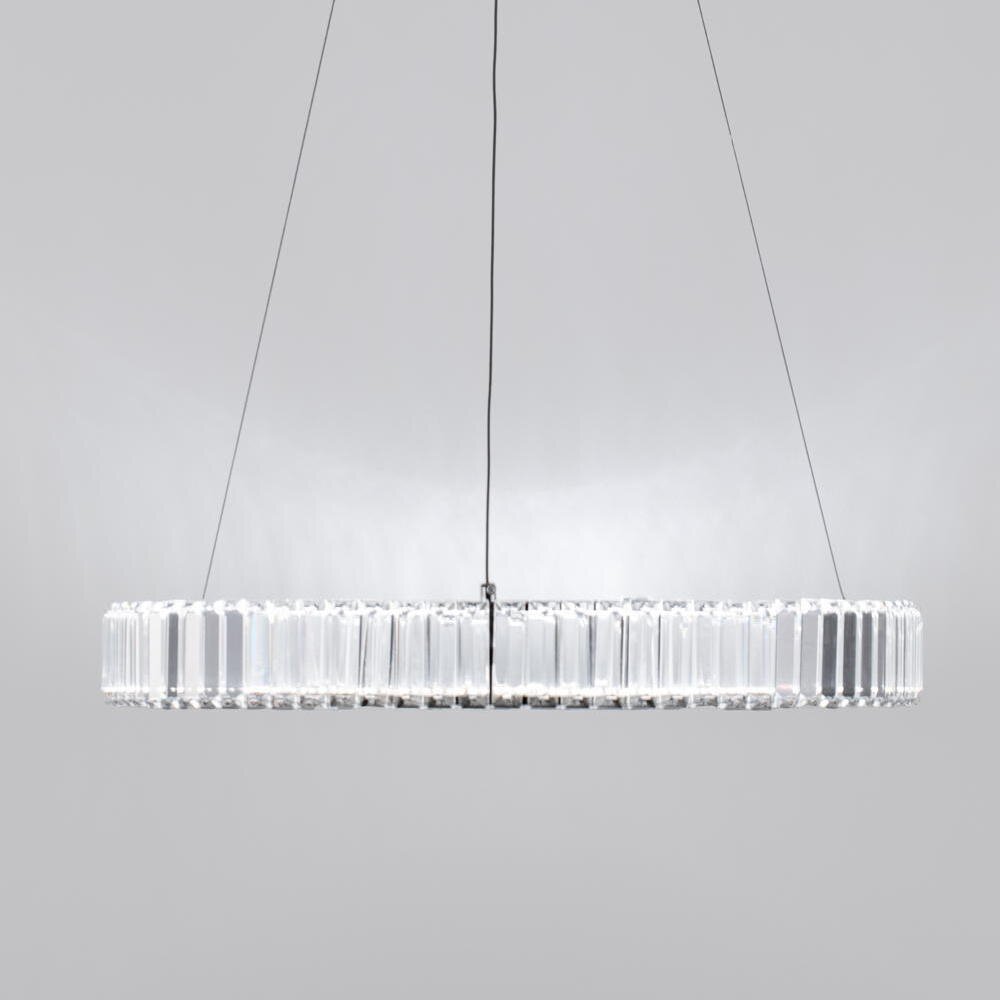 LED Pendelleuchte Aurelia in Chrom und Transparent 41W 4647lm günstig online kaufen