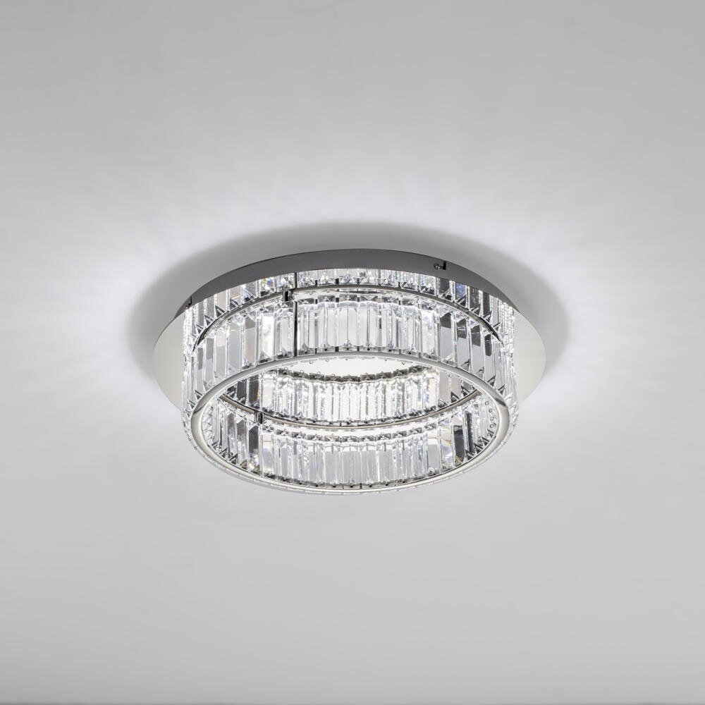 LED Deckenleuchte Aurelia in Chrom und Transparent 29W 1481lm