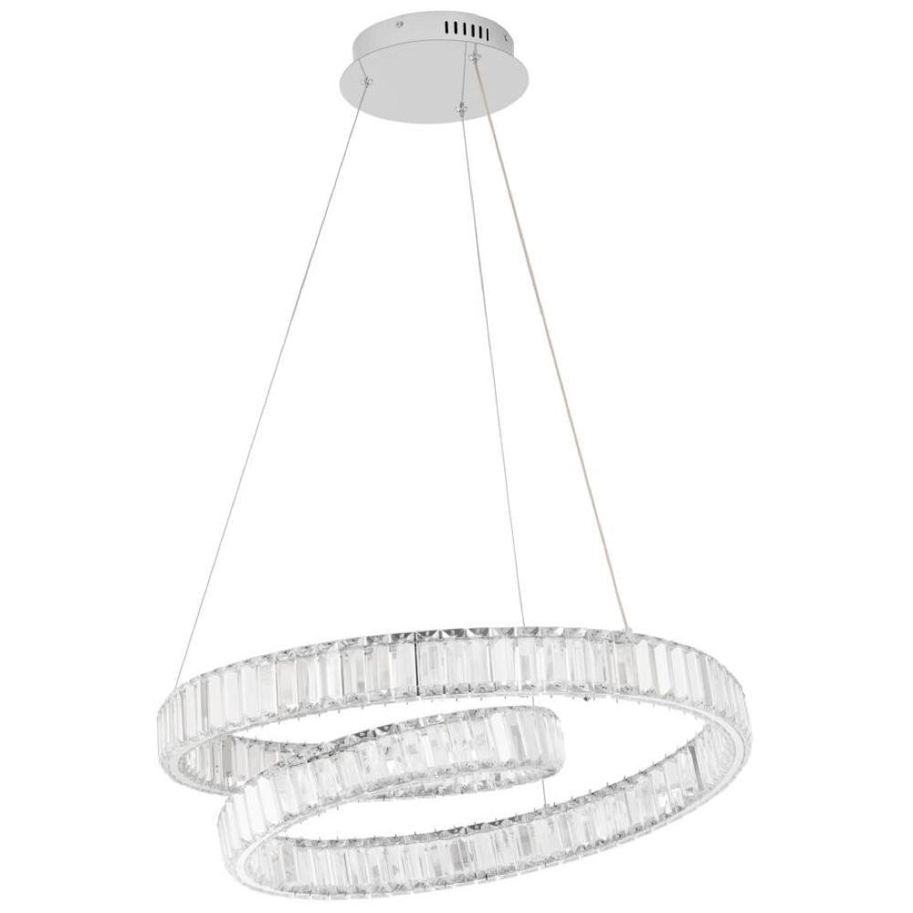 LED Pendelleuchte Conceto II in Chrom und Transparent 50W 4070lm