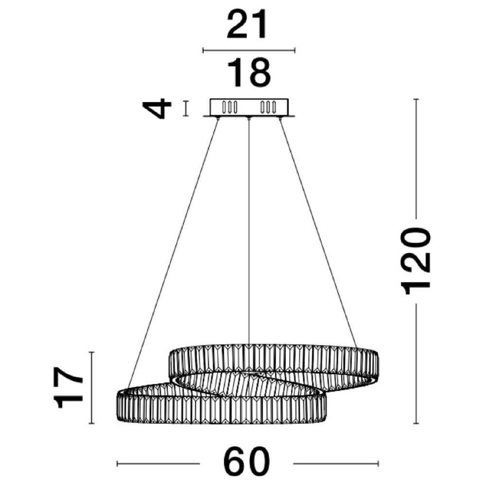 LED Pendelleuchte Conceto II in Chrom und Transparent 50W 4070lm günstig online kaufen