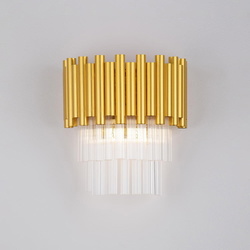 Wandleuchte Magnolia in Gold und Transparent E14 2-flammig