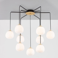 Pendelleuchte The Egg in Schwarz und Gold G9