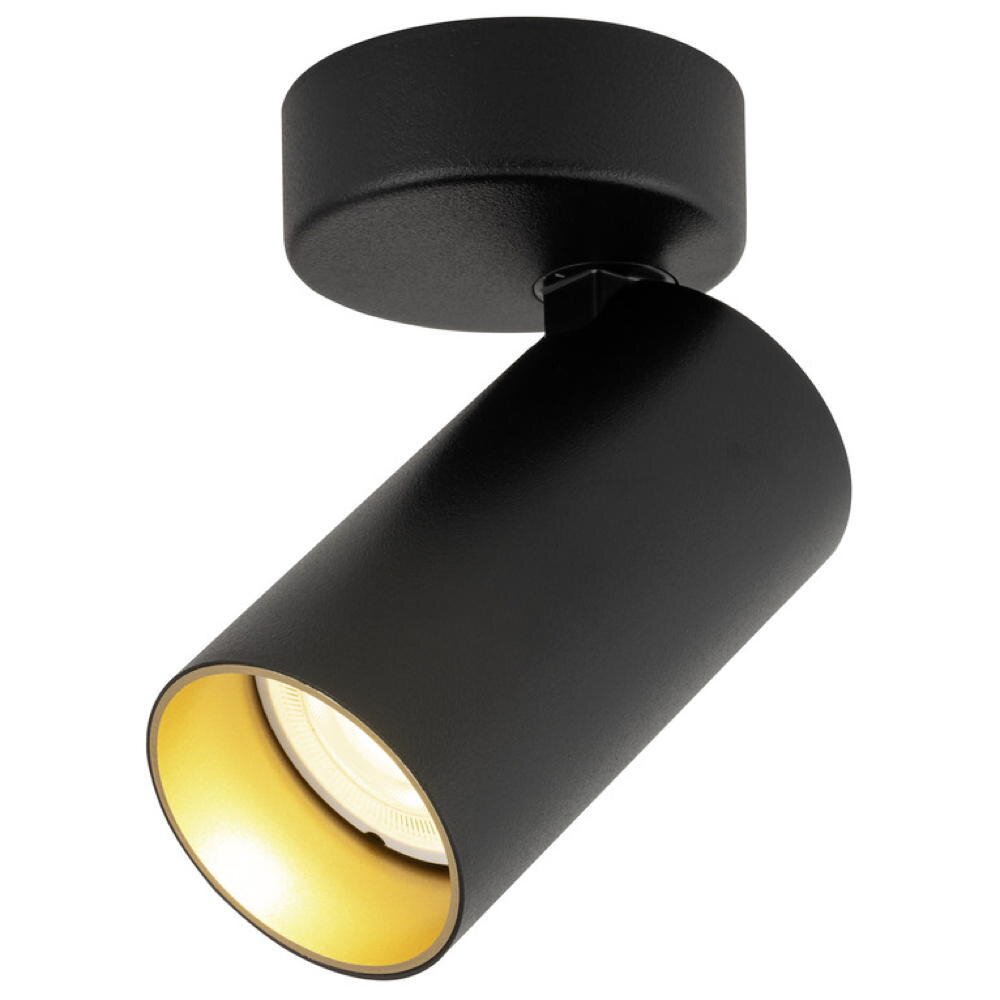 Wand- und Deckenspot Kami in Schwarz-matt und Gold GU10 günstig online kaufen