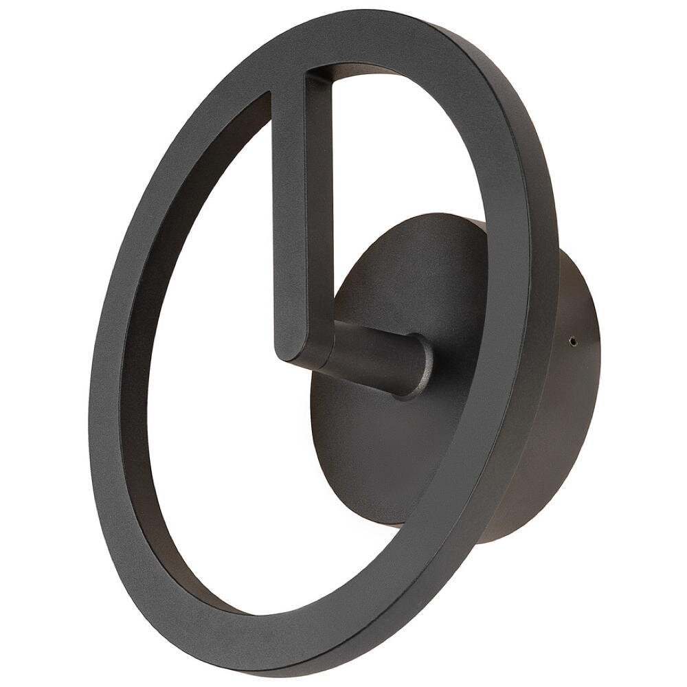 LED Wandleuchte Q-Ring in Schwarz-matt 10W 950lm IP65