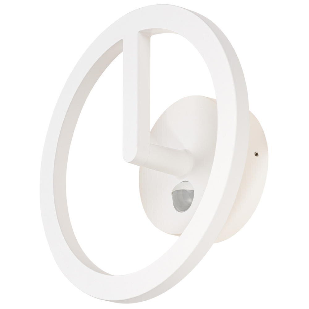 LED Wandleuchte Q-Ring in Weiß-matt 10W 950lm IP54 mit Bewegungsmelder und Dämmerungssensor