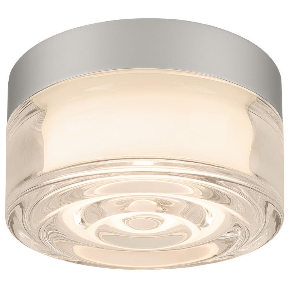 LED Wand- und Deckenleuchte Cyft Wave in Nickel-matt und Transparent 6,5W 280lm IP65