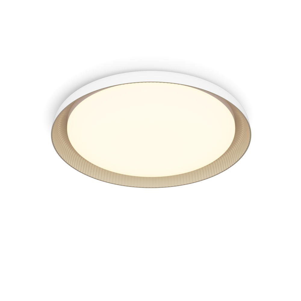 LED Deckenleuchte Pebblo in Weiß und Beige 10W 1850lm