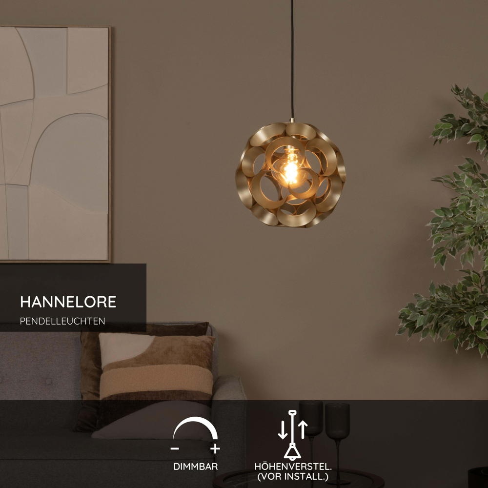 Pendelleuchte Hannelore in Gold-matt E27 300mm günstig online kaufen