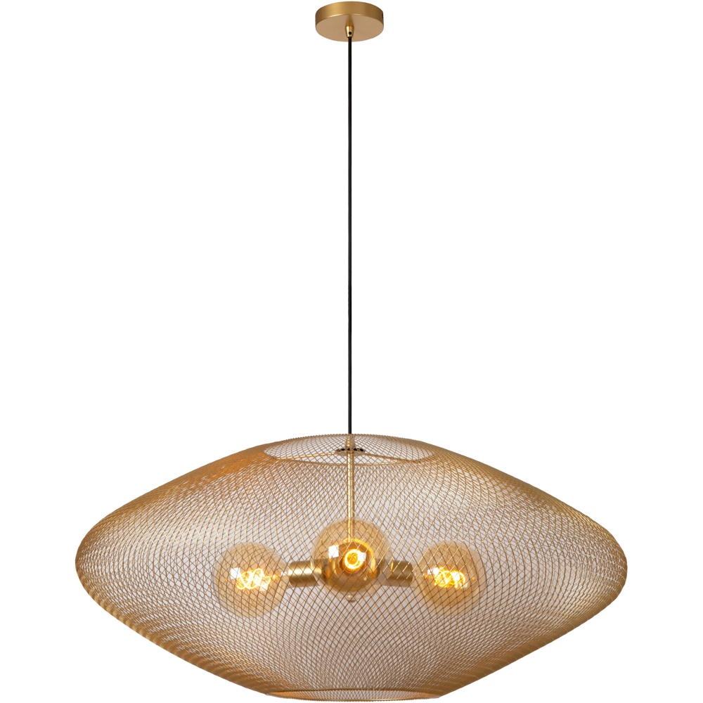 Pendelleuchte Mesh in Gold-matt E27 3-flammig