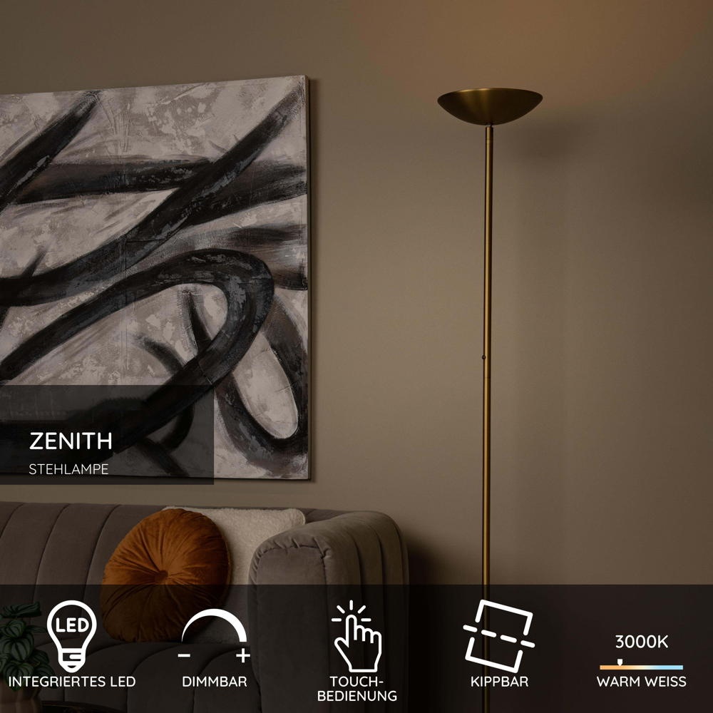 LED Stehleuchte Zenith in Gold-matt 20W 2200lm günstig online kaufen