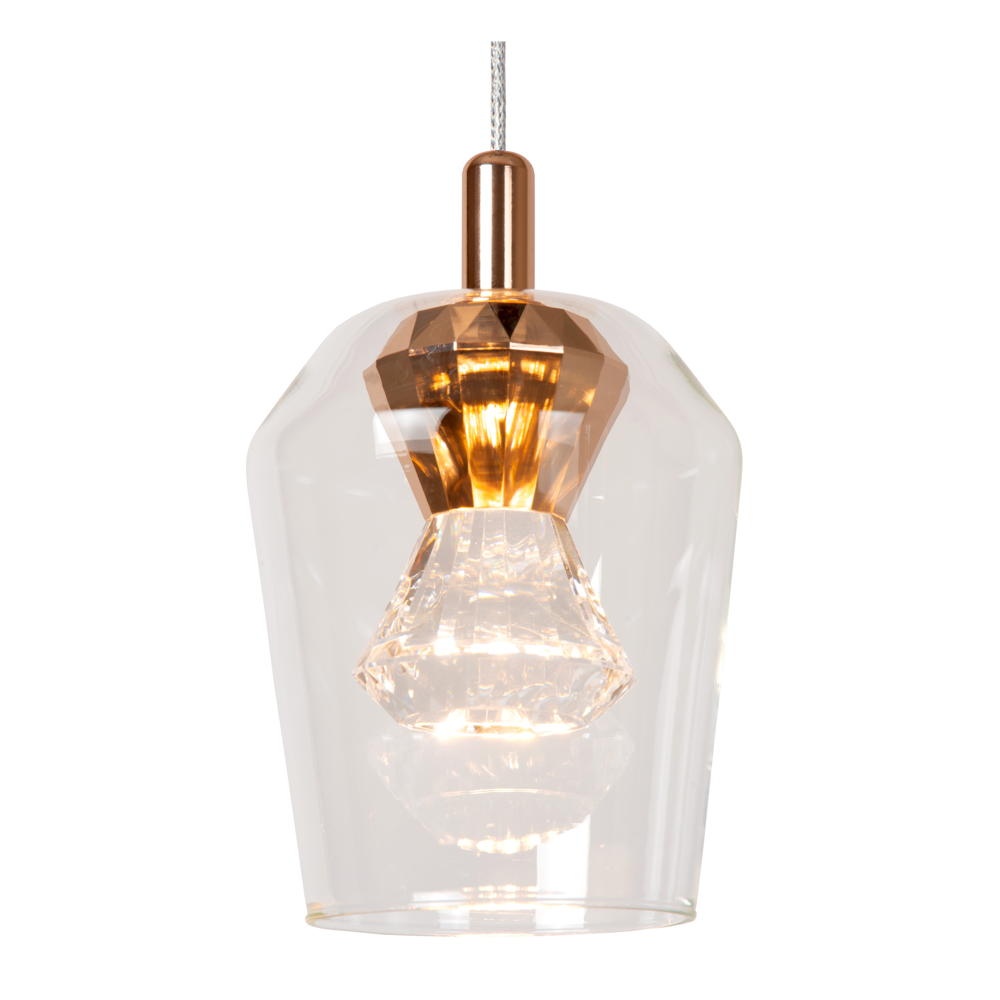 LED Pendelleuchte Berliane in Transparent und Gold 5x 4W 1000lm günstig online kaufen