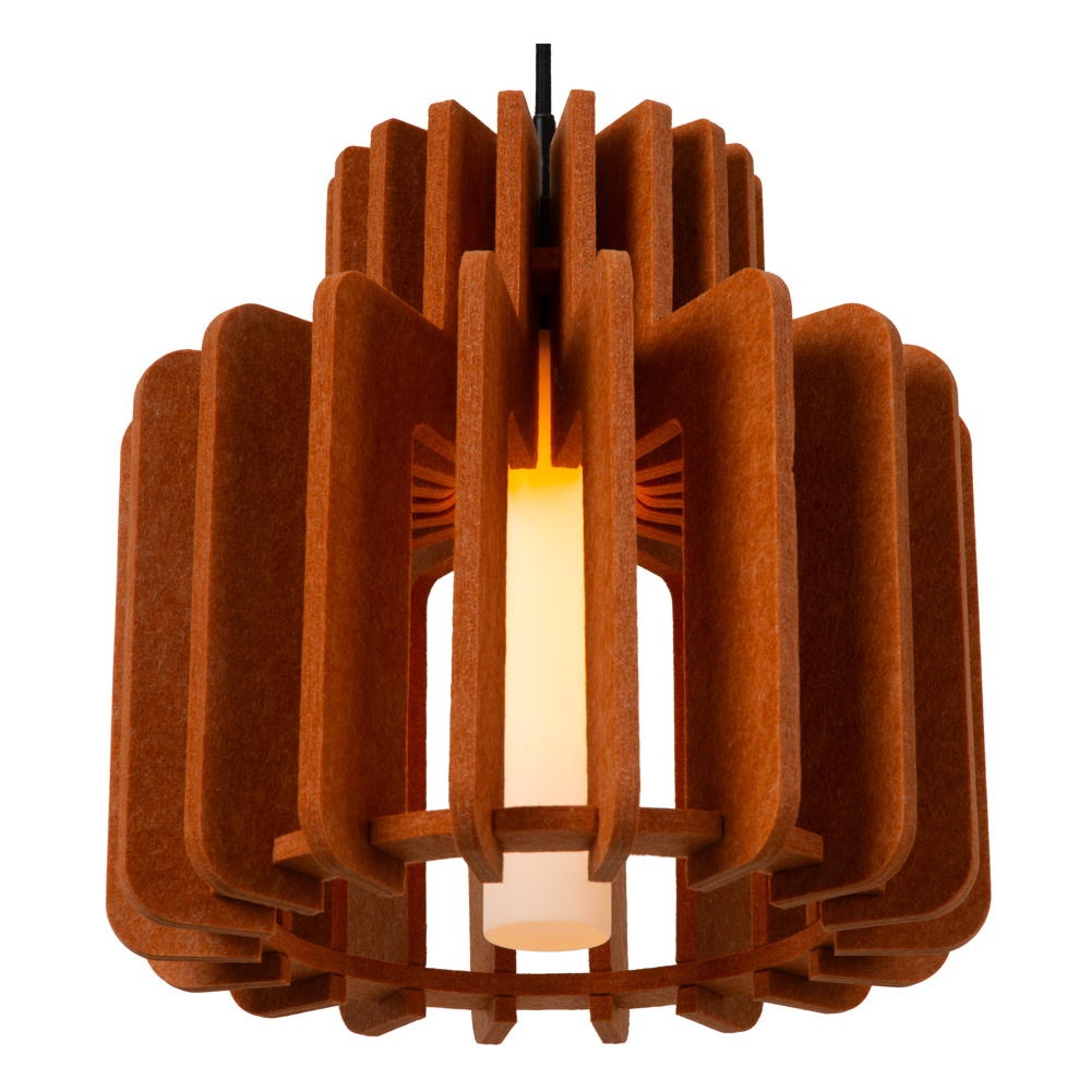 Pendelleuchte Rollo in Terracotta und Weiß E27 400mm günstig online kaufen