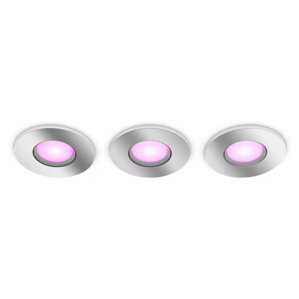 Philips Hue LED-Einbauspot Xamento chrom Ø 9,4cm CCT RGB 3er günstig online kaufen