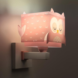 Wandleuchte Little Pink Owl in Rosa E27