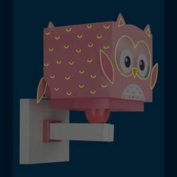 Wandleuchte Little Pink Owl in Rosa E27
