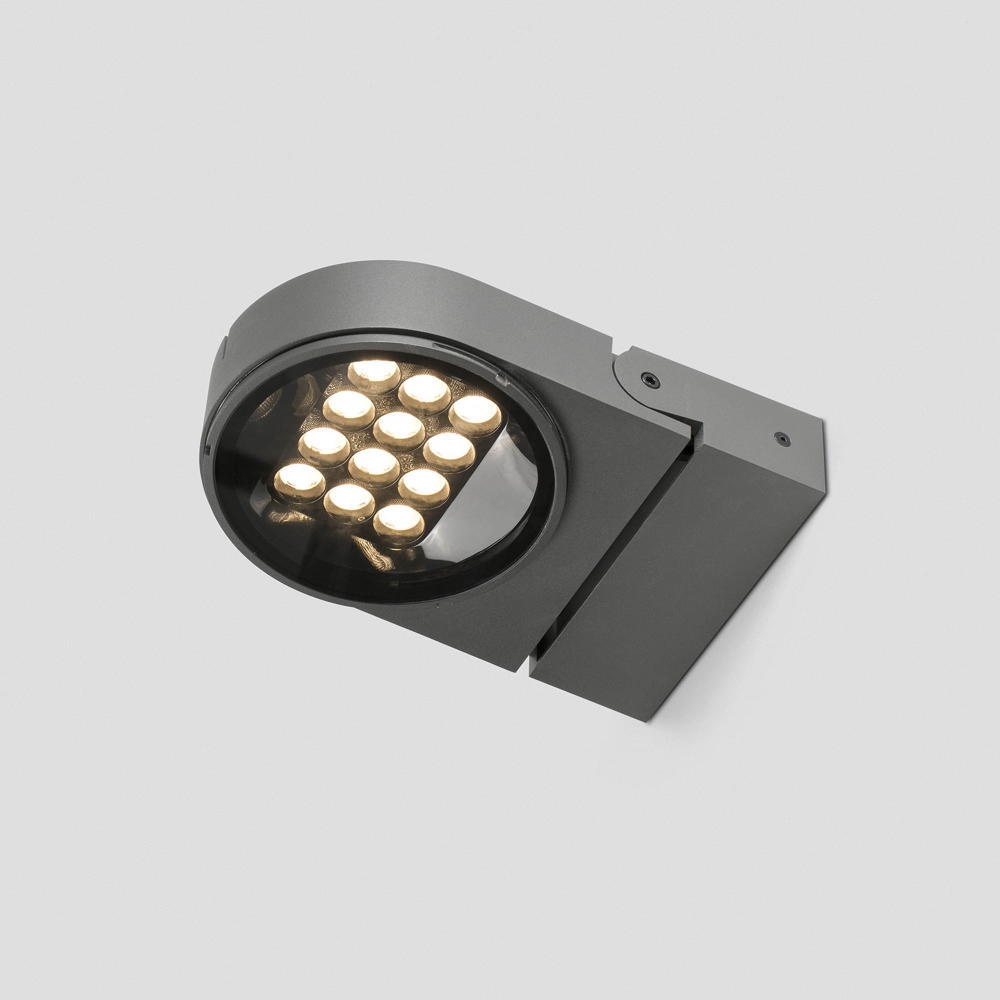 LED Wandleuchte Muur in Dunkelgrau und Transparent 28,5W 1877lm IP65