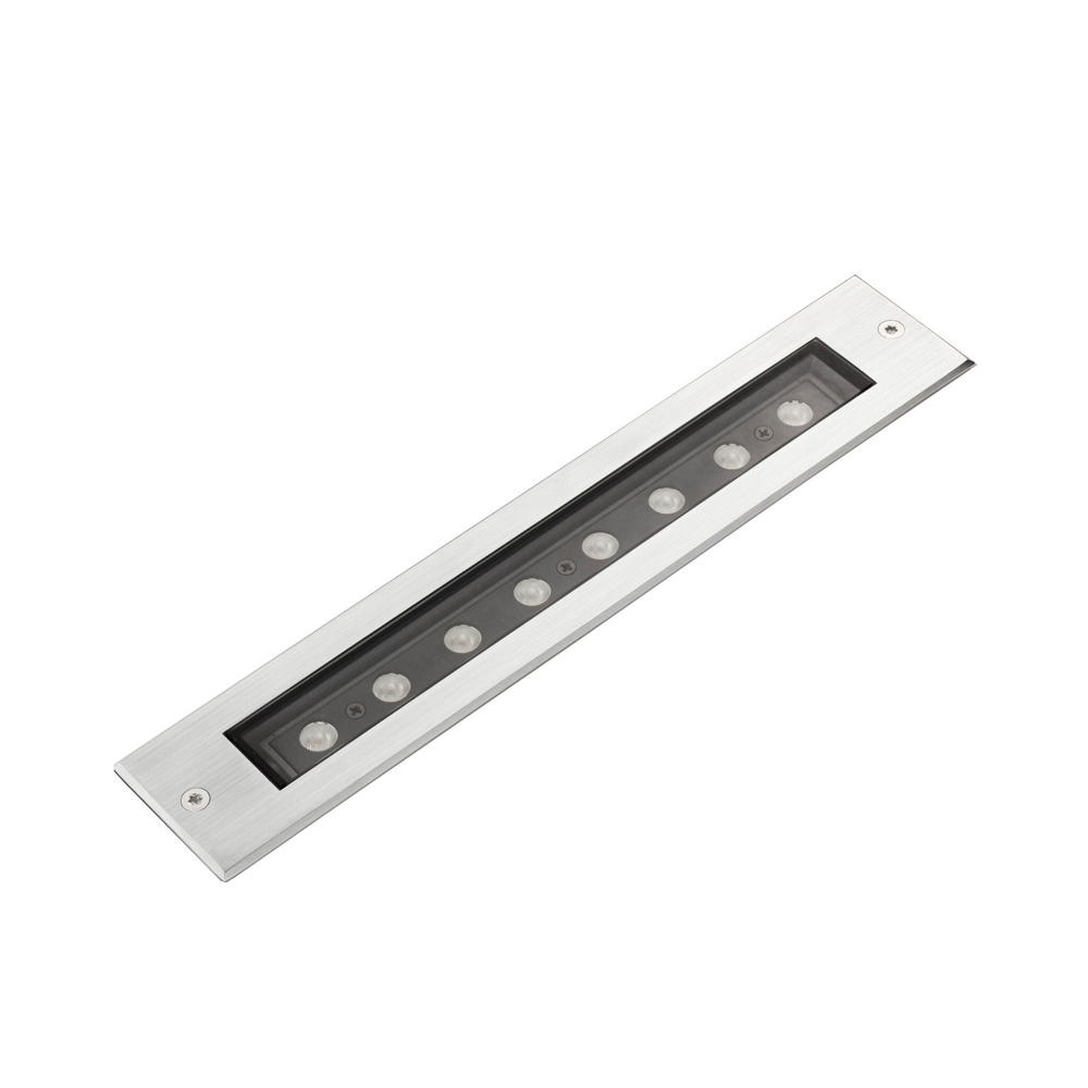 LED Bodeneinbauleuchte Falls in Edelstahl und Transparent 8W 672lm IP67 günstig online kaufen