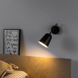 Wandleuchte Studio in Schwarz und Schwarz-matt E14