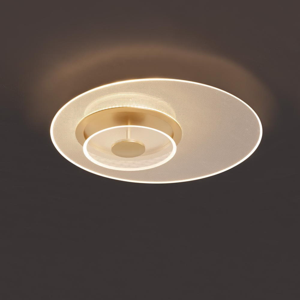 LED Deckenleuchte Copo in Gold und Transparent 29W 1905lm 500mm günstig online kaufen