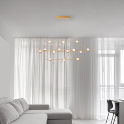 LED Pendelleuchte Atomo in Gold und Weiß 14x 2,79W...
