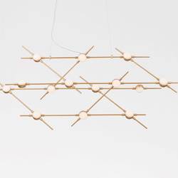 LED Pendelleuchte Atomo in Gold und Weiß 14x 2,79W...