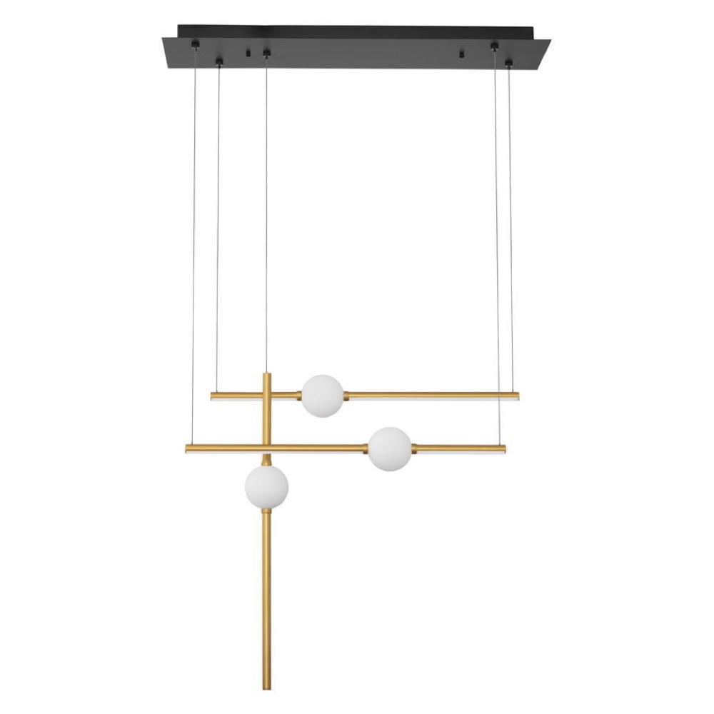 LED Pendelleuchte Acrobat in Gold und Weiß 3x 8,66W 2542lm günstig online kaufen